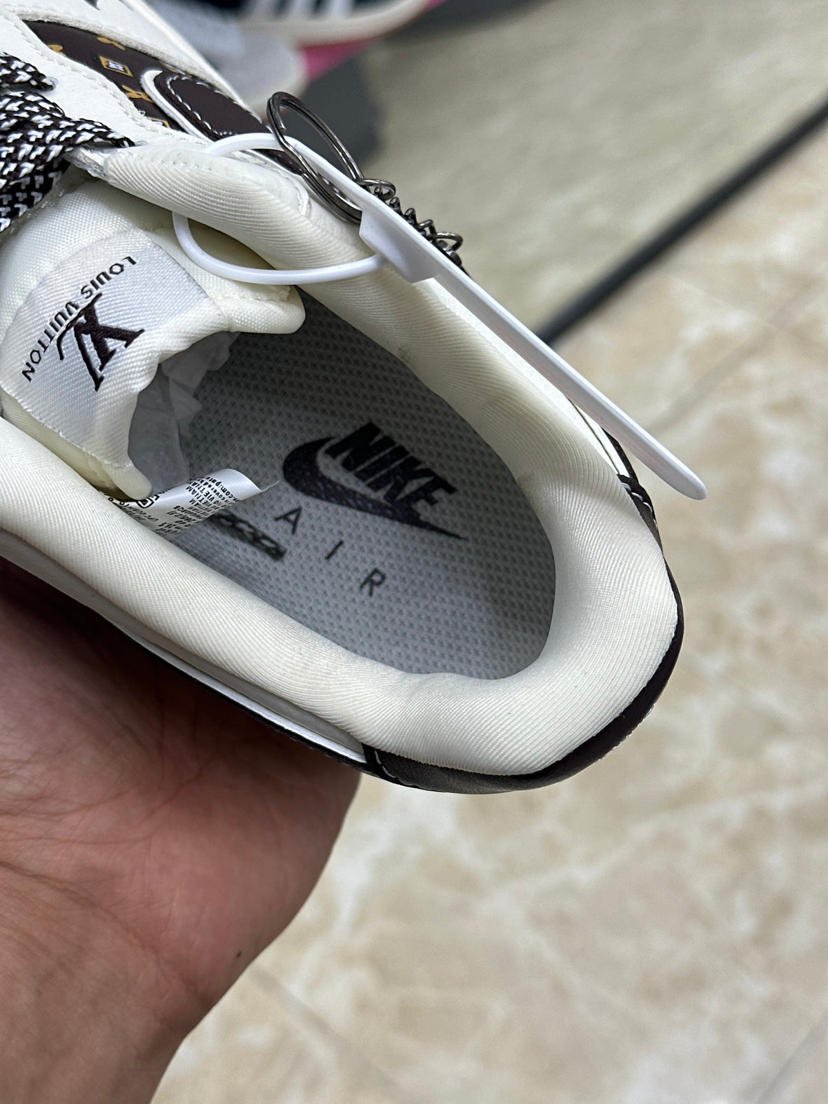 Nike Air Force 1 white Brown Louis Vuitton Monogram&outs ole