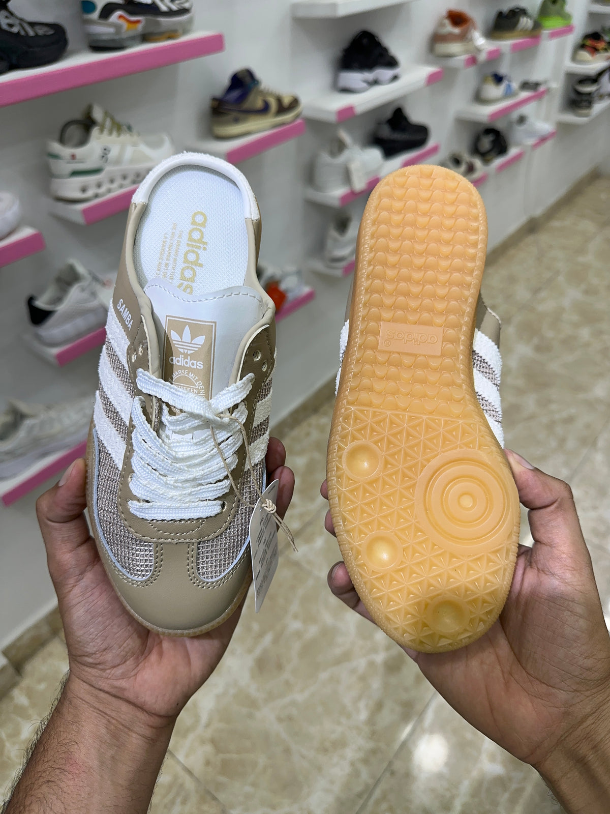 Adidas Samba Mule Beige Off White Gum