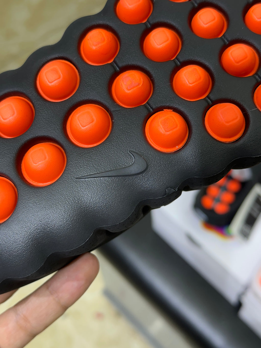 Nike Mind 001 Slide Black Chrome bright orange OUTSOLE