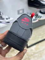 Nike Air Force 1 black white graffiti-style graphic splatter design