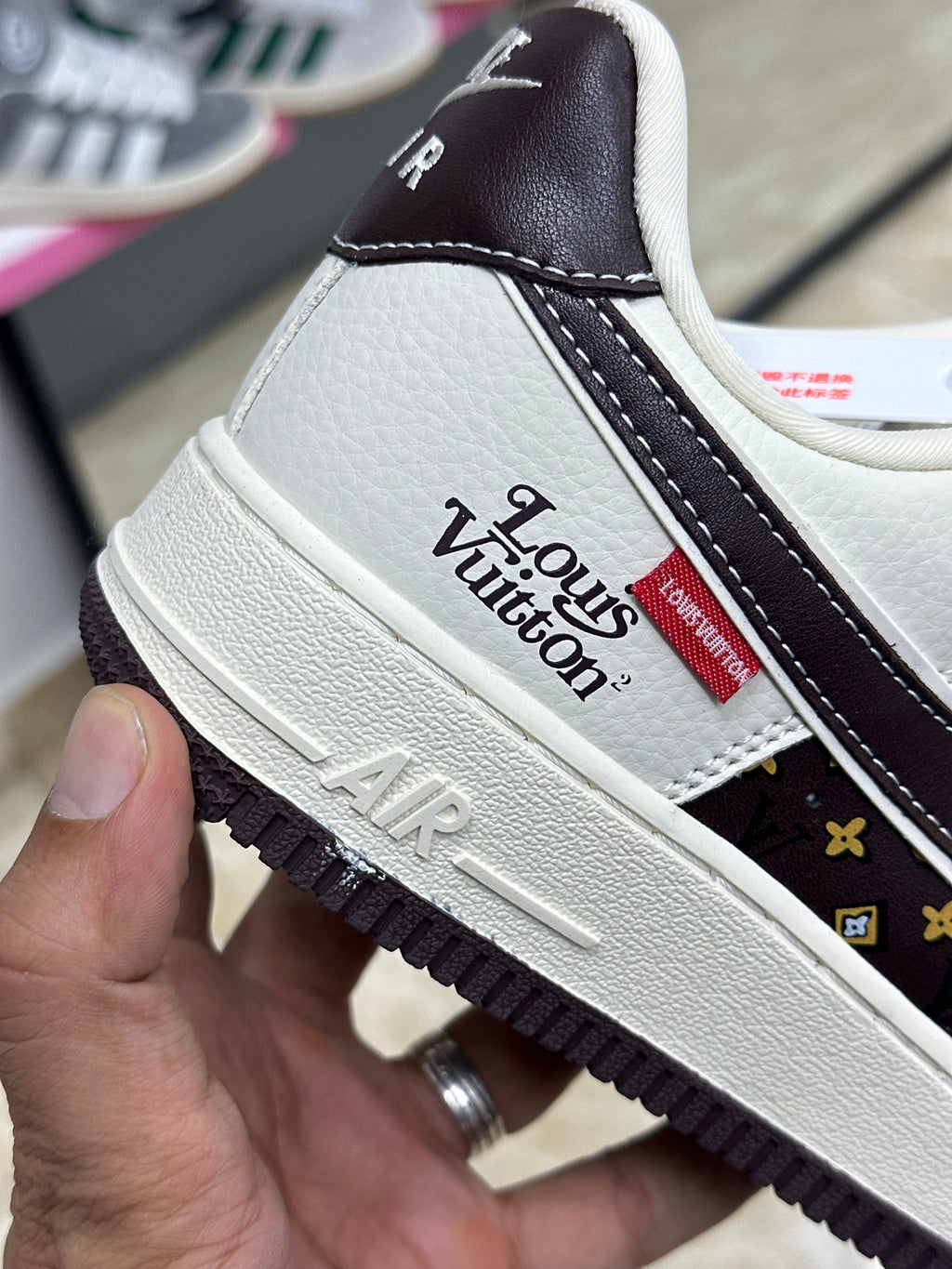 Nike Air Force 1 white Brown Louis Vuitton Monogram&outs ole
