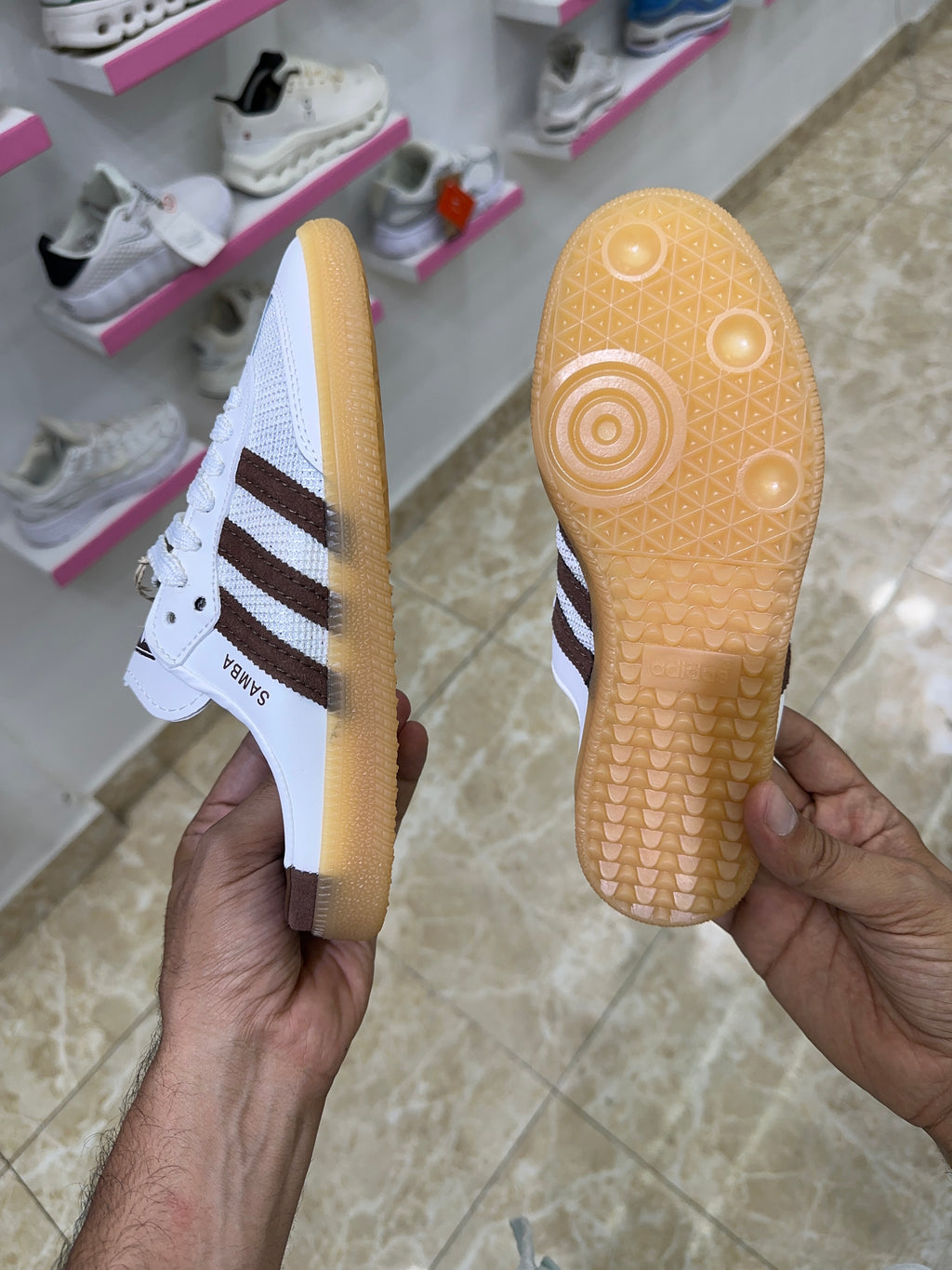 Adidas Samba Mule Off White Preloved Brown gum sole