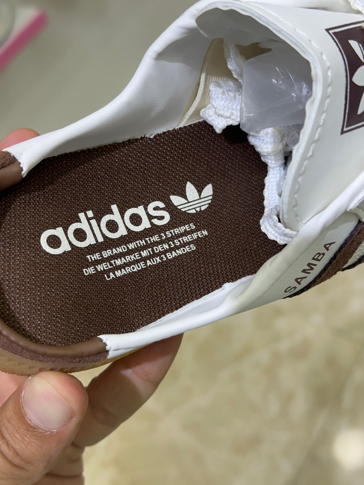Adidas Samba Mule Off White Preloved Brown gum sole