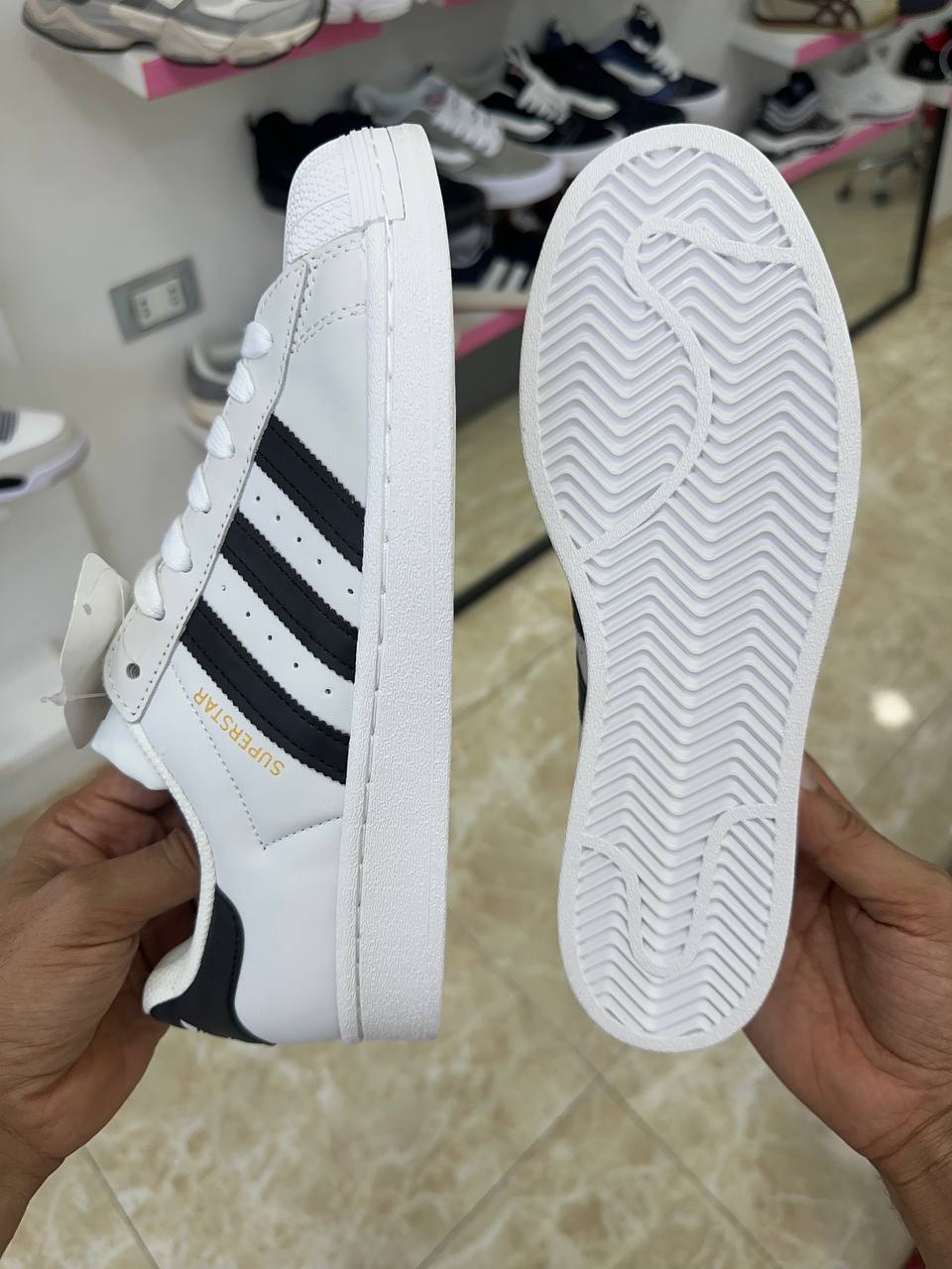 Adidas Superstar White Black Stripes