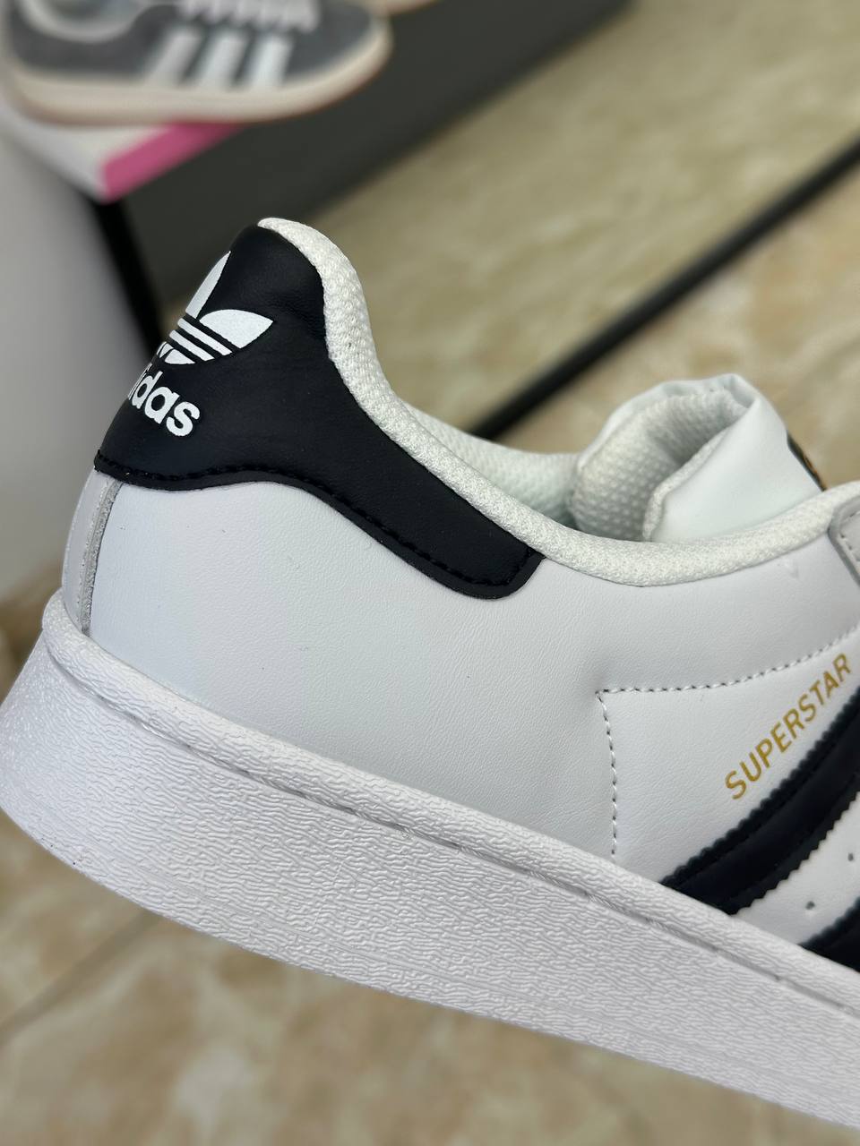 Adidas Superstar White Black Stripes