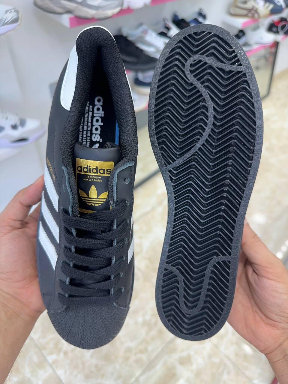 Adidas Superstar Core Black White Gold