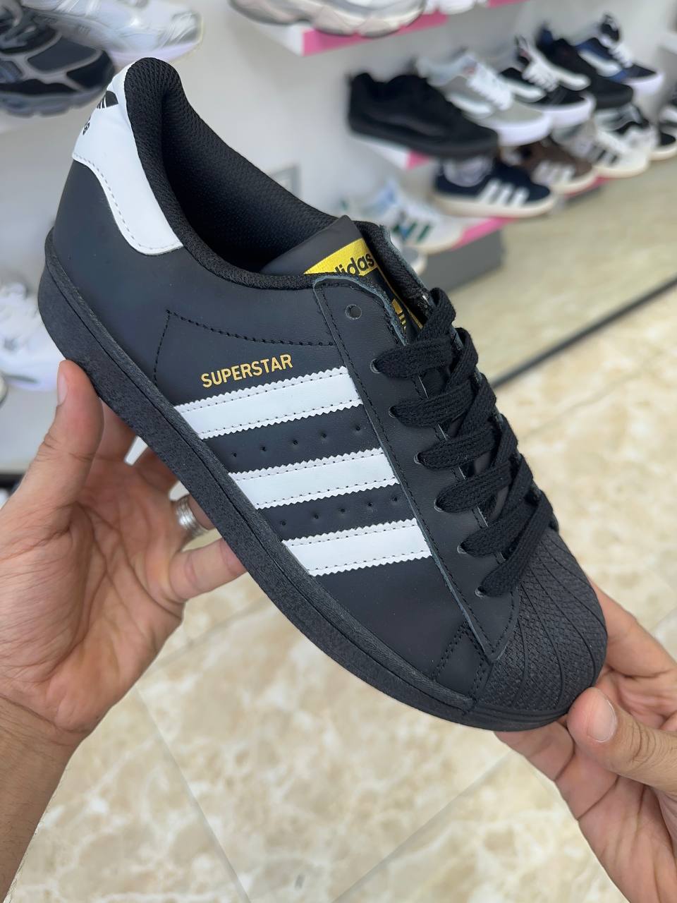 Adidas Superstar Core Black White Gold