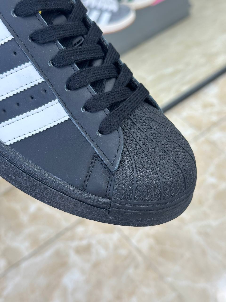Adidas Superstar Core Black White Gold