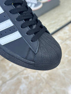 Adidas Superstar Core Black White Gold