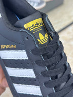 Adidas Superstar Core Black White Gold