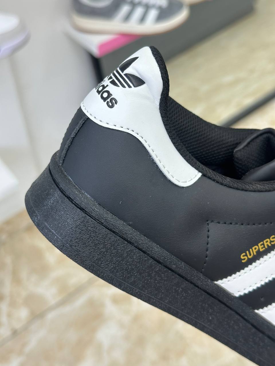 Adidas Superstar Core Black White Gold