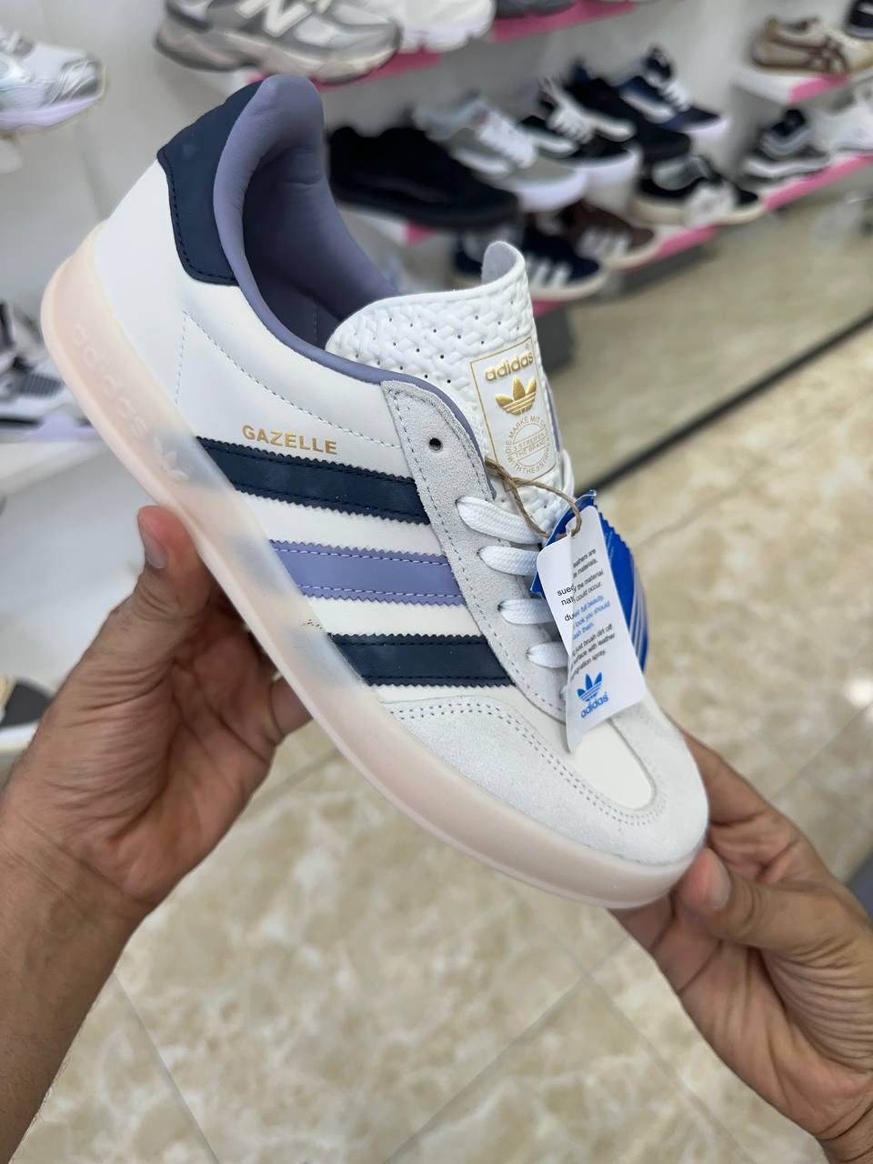 Adidas Gazelle White Preloved Ink
