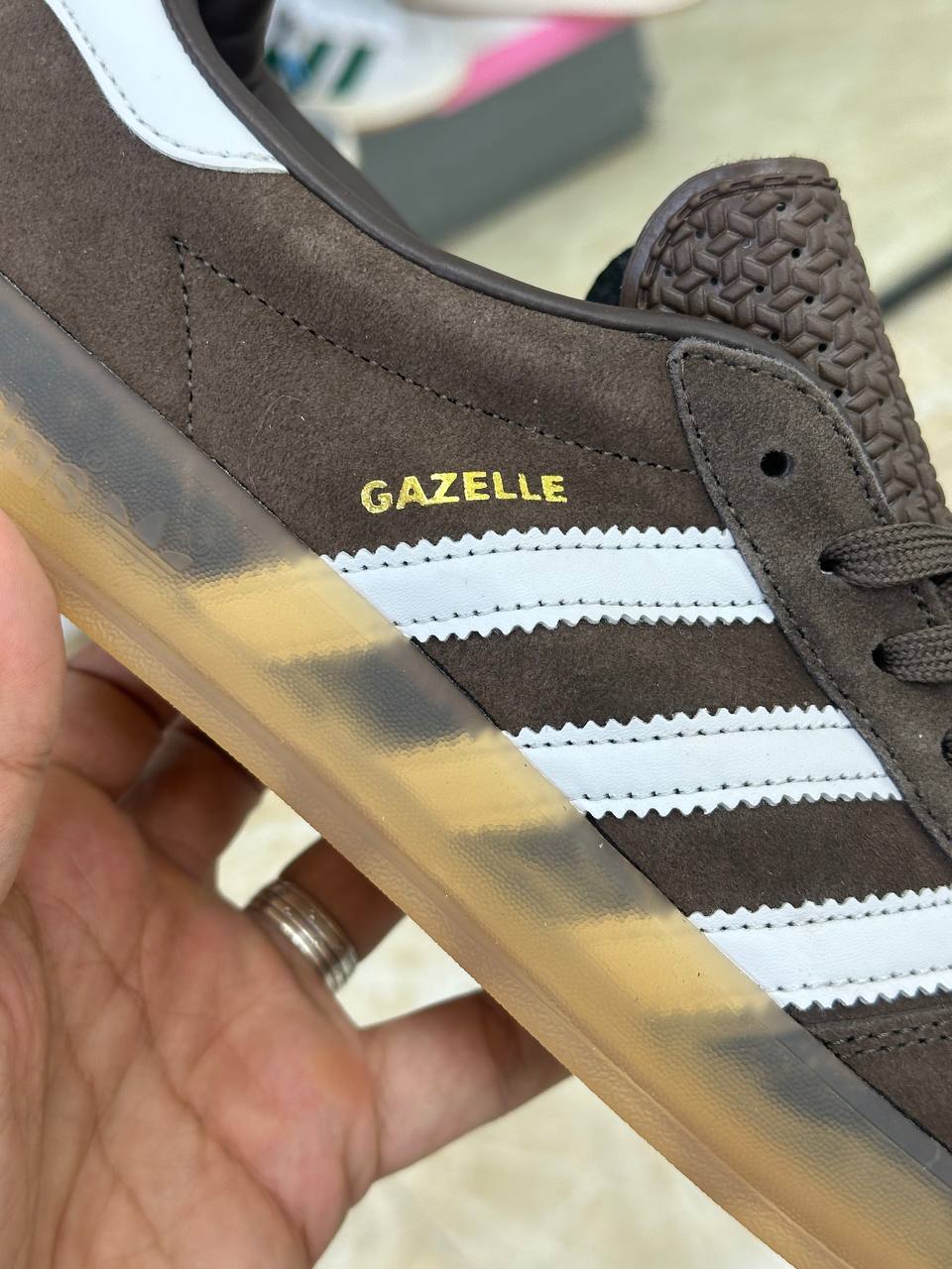 adidas Gazelle Indoor Earth Strata White Gold Metallic
