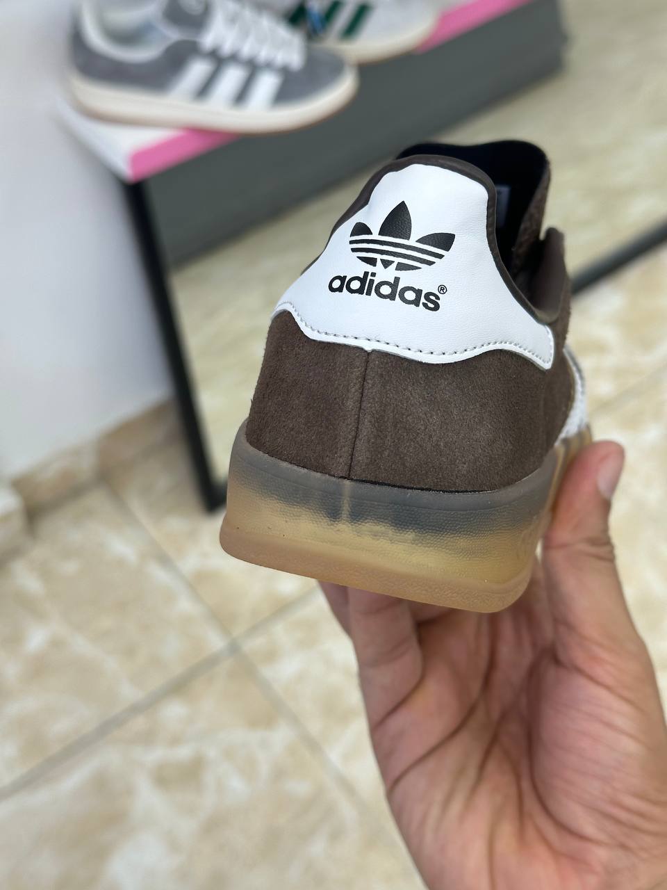adidas Gazelle Indoor Earth Strata White Gold Metallic