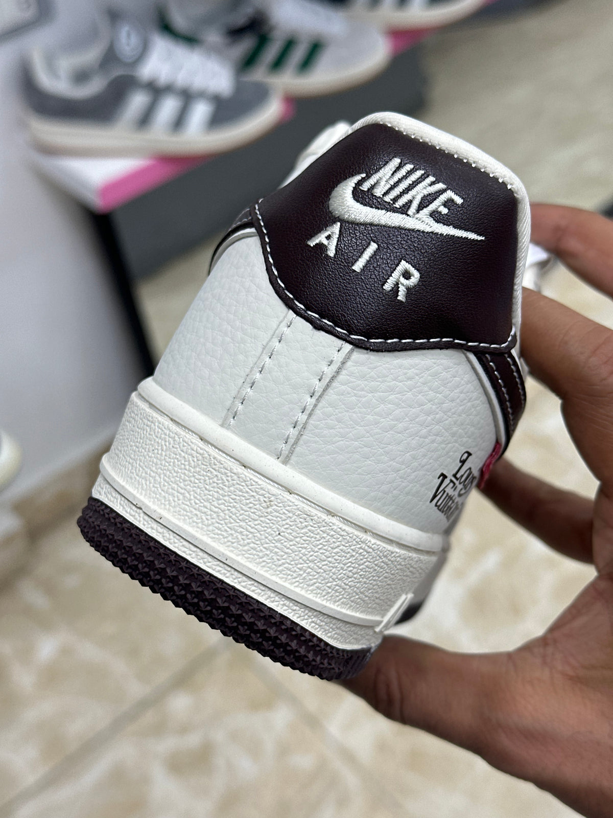 Nike Air Force 1 white Brown Louis Vuitton Monogram&outs ole